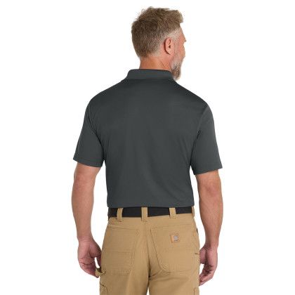Custom CornerStone Micropique Gripper Polo - Iron gray Back View 