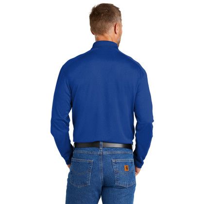 Custom CornerStone Select Lightweight Snag-Proof Long Sleeve Polo - Royal Back View 