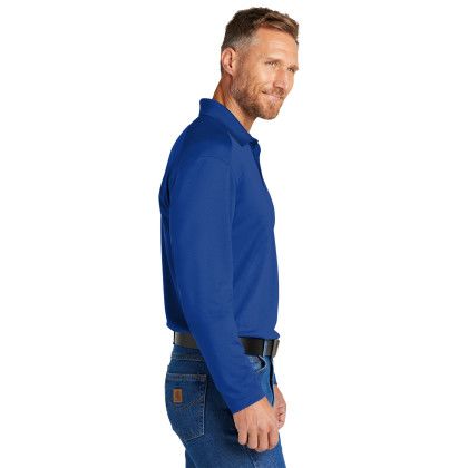 Custom CornerStone Select Lightweight Snag-Proof Long Sleeve Polo - Royal Side View 
