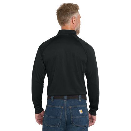 Custom CornerStone Select Long Sleeve Snag-Proof Tactical Polo - Black Back View 