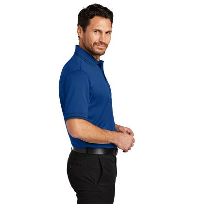 Custom CornerStone Select Snag-Proof Tipped Pocket Polo - Royal/Black Side View 