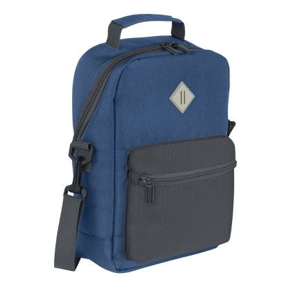 Custom Essex Eco Friendly Mini Cooler Bag - Slate Blue Side View 