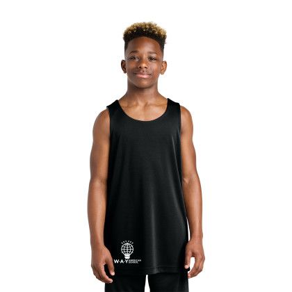 Custom Sport-Tek Youth PosiCharge Competitor Rev Tank - Black/White Front view