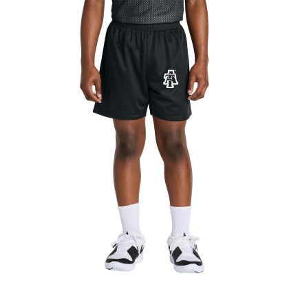 Custom Sport-Tek Youth PosiCharge Mesh 5 Short - Black Front view