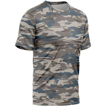 Custom Antler Men's 4.4 oz. Polyester Interlock Short Sleeve T-Shirt - Antler-Wave Front View 