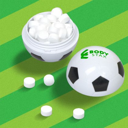 Custom Soccer Ball Mint Container - Black and White - Lifestyle