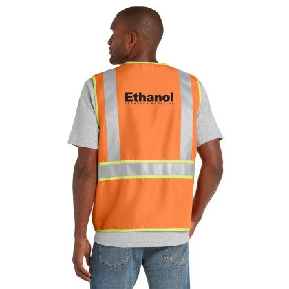 Custom CornerStone ANSI 107 Class 2 Dual-Color Safety Vest - Safety Orange Back view