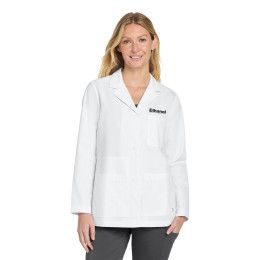 Custom Wink Women's Consultation Lab Coat - White Front View 