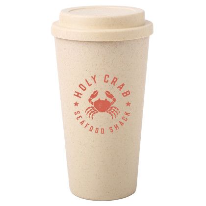 Custom 16 oz Wheat Straw Mug - Natural