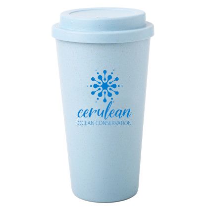 Custom 16 oz Wheat Straw Mug - Blue