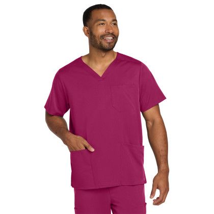 Custom Wink Men's Premiere Flex V-Neck Top - Wine 