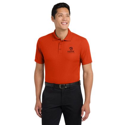 Custom Port Authority Dry Zone Grid Polo - Autumn Orange Front view