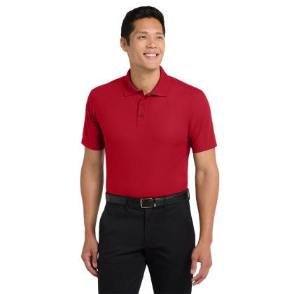 Custom Port Authority Dry Zone Grid Polo - Engine Red Front View 