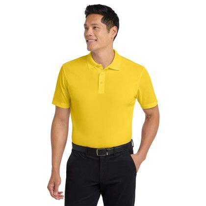 Custom Port Authority Dry Zone Grid Polo - Yellow Front View 