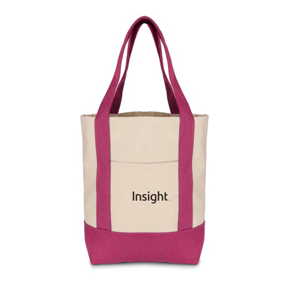 Custom Mini TJ Canvas Tote Bag - Pink Front View Custom Mini TJ Canvas Tote Bag - Pink Front View