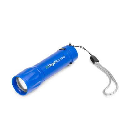 Custom BrightBeam Rechargeable Flashlight - Blue with Lanyard Custom BrightBeam Rechargeable Flashlight - Blue with Lanyard