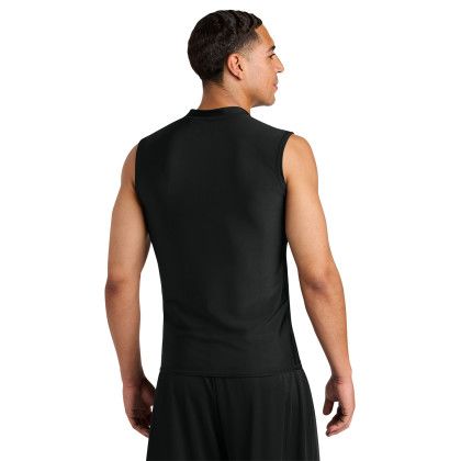 Custom A4 Compression Muscle Tee - Black Back View 