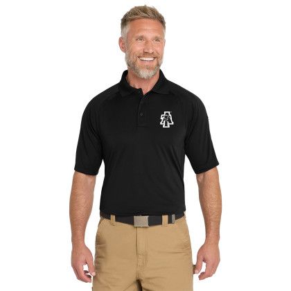 Custom CornerStone Select Lightweight Snag-Proof Tactical Polo - Black Front view