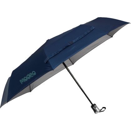 Custom 42" Value Folding Auto Open/Close Umbrella - Silver/Navy 