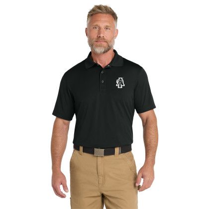 Custom CornerStone Micropique Gripper Polo - Black Front view
