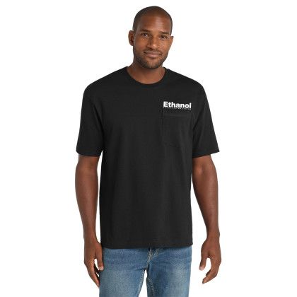 Custom CornerStone Workwear Pocket Tee - Black Front view