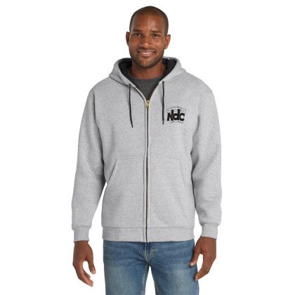 Custom CornerStone - Heavyweight Full-Zip Hooded Sweatshirt with Thermal Lining - Athletic Heather Front view