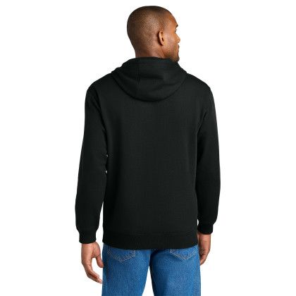 Custom CornerStone Tough Fleece Pullover Hoodie - Black Back View 