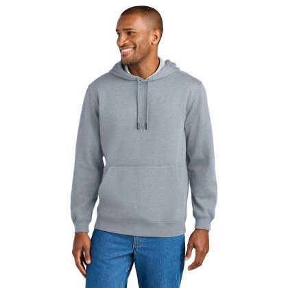 Custom CornerStone Tough Fleece Pullover Hoodie - Heather Grey Front View 