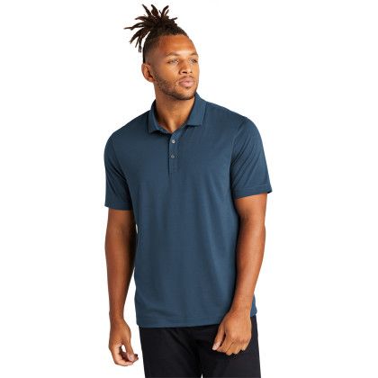 Custom Mercer+Mettle Stretch Jersey Polo - Deep Black Front View