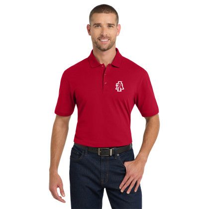 Custom Port Authority EZCotton Polo -  Apple Red Front view