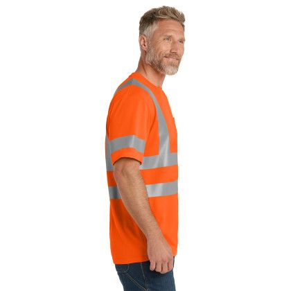 Custom CornerStone ANSI 107 Class 3 Mesh Tee - Safety orange Side view