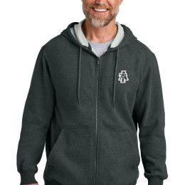 Custom CornerStone Tough Fleece Full-Zip Hoodie - Charcoal Heather Front View 