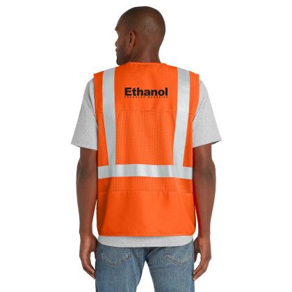 Custom CornerStone - ANSI 107 Class 2 Mesh Back Safety Vest - Safety Orange Back view