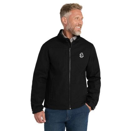 Custom CornerStone Duck Bonded Soft Shell Jacket - Black Front view Custom CornerStone Duck Bonded Soft Shell Jacket - Black Front view