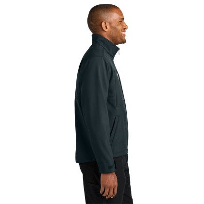 Custom CornerStone Workwear Soft Shell - Navy Side view Custom CornerStone Workwear Soft Shell - Navy Side view
