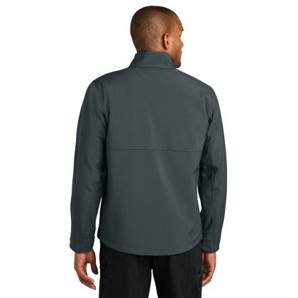 Custom CornerStone Workwear Soft Shell - Iron Gray Back view Custom CornerStone Workwear Soft Shell - Iron Gray Back view