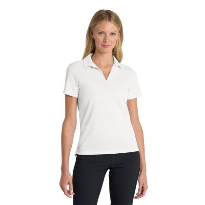Custom Nike Women's Dri-FIT Micro Pique 2.0 Polo - White Front View