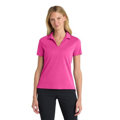 Custom Nike Women's Dri-FIT Micro Pique 2.0 Polo - ViVid Pink Front View