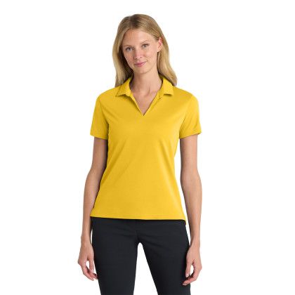 Custom Nike Women's Dri-FIT Micro Pique 2.0 Polo - Varsity Maize Front View