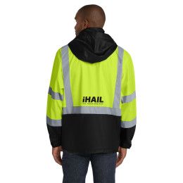 Custom CornerStone - ANSI 107 Class 3 Safety Windbreaker -  Safety Yellow/ Black Back  view