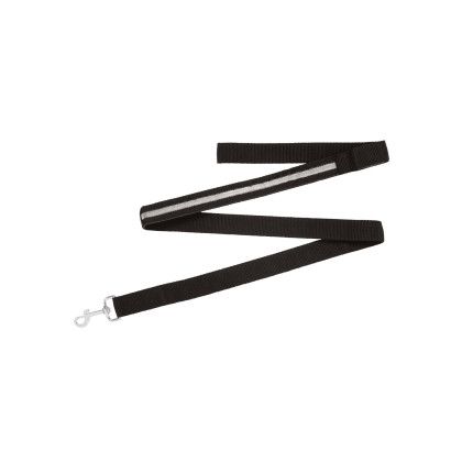 Custom Rechargeable LED Light-Up Dog Leash - Black Flat View 