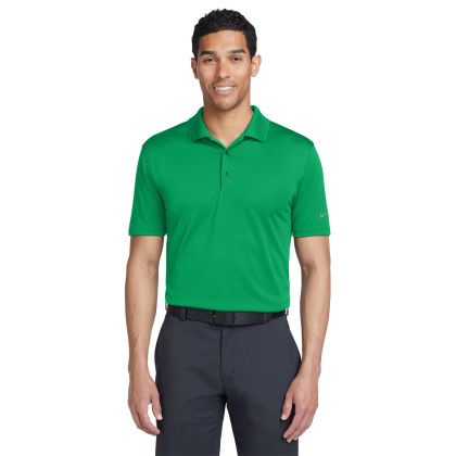 Custom Nike Dri-FIT Classic Fit Players Polo with Flat Knit Collar - Pine Green Front view Custom Nike Dri-FIT Classic Fit Players Polo with Flat Knit Collar - Pine Green Front view