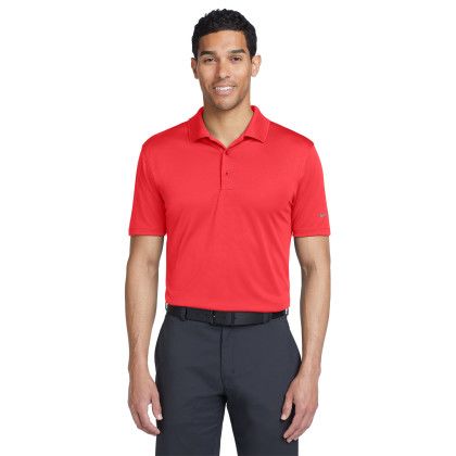 Custom Nike Dri-FIT Classic Fit Players Polo with Flat Knit Collar - University Red Front view Custom Nike Dri-FIT Classic Fit Players Polo with Flat Knit Collar - University Red Front view