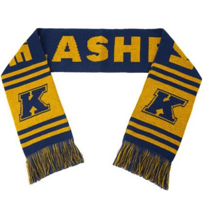 Custom 100% Acrylic Knitted Woven Scarf w/ Tassel - Front View 