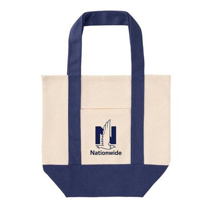Custom Mini TJ Canvas Tote Bag - Navy Front View Custom Mini TJ Canvas Tote Bag - Navy Front View