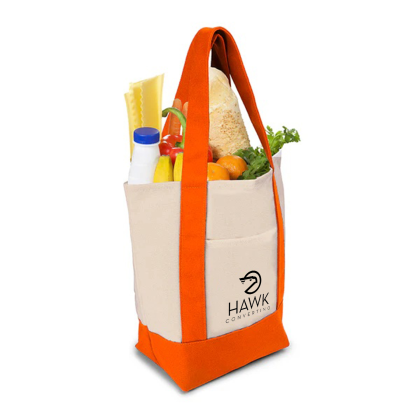 Custom Mini TJ Canvas Tote Bag - Orange Side View Custom Mini TJ Canvas Tote Bag - Orange Side View