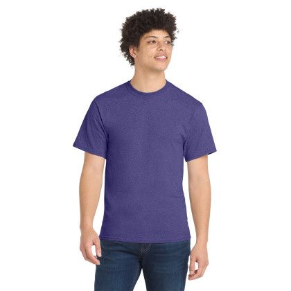 Custom Port & Co Core Blend Tee - Purple Heather Front View