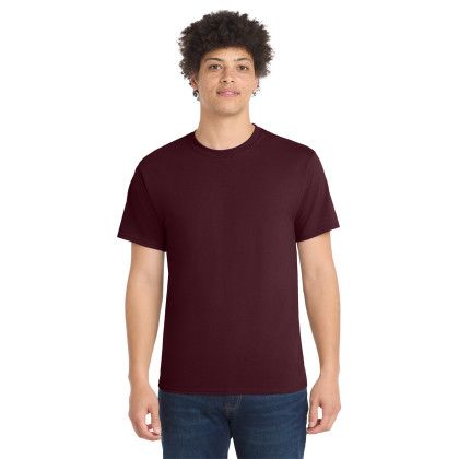 Custom Port & Co Core Blend Tee - Athletic Maroon Front View