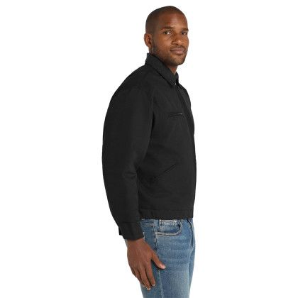 Custom CornerStone Duck Cloth Work Jacket - Black Side view Custom CornerStone Duck Cloth Work Jacket - Black Side view