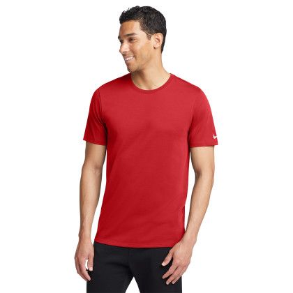 Custom Nike Dri-FIT Cotton/Poly Tee - Gym Red Front View